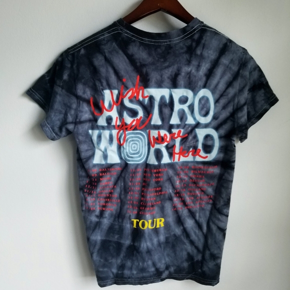 Astroworld Tops - ASTROWORLD TRAVIS SCOTT TOUR TEE TIE DYE